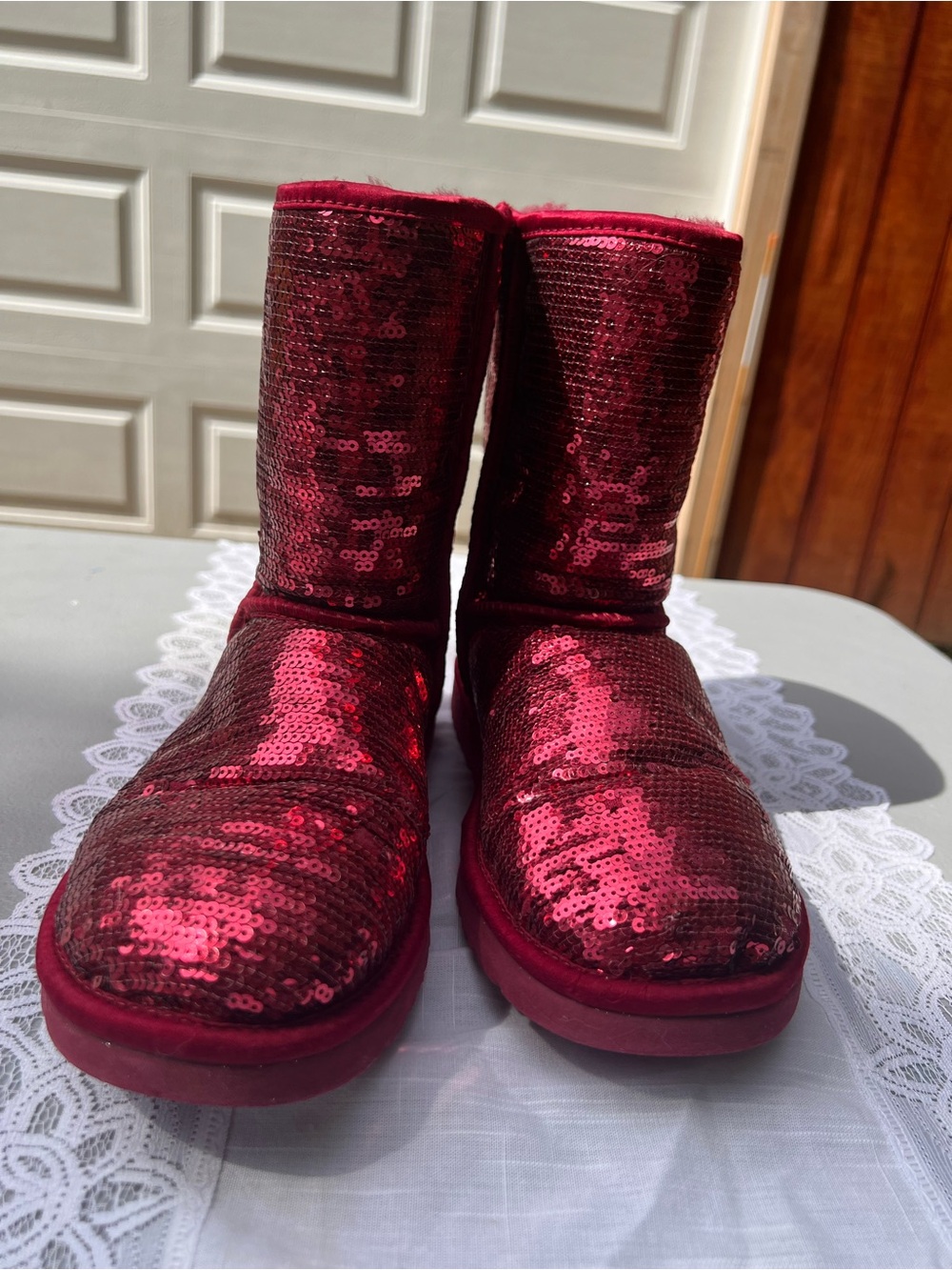UGG Women's Sequined Short Boot in Red